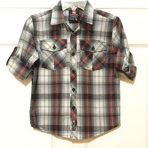 South Pole Boys Plaid Button Down Shirt